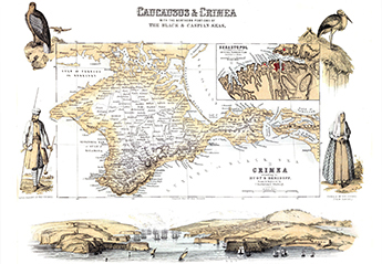 Карта Крым Кавказ 1872 года
