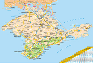 Карта Крыма с расстояниями